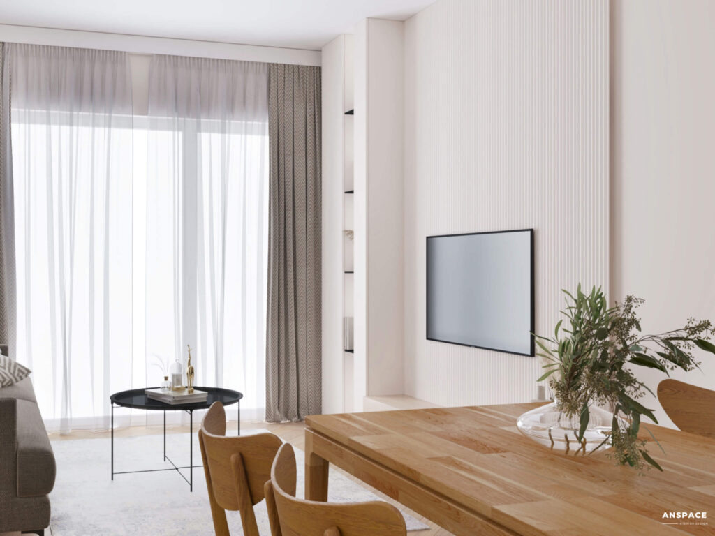 salon z otwarta kuchnia