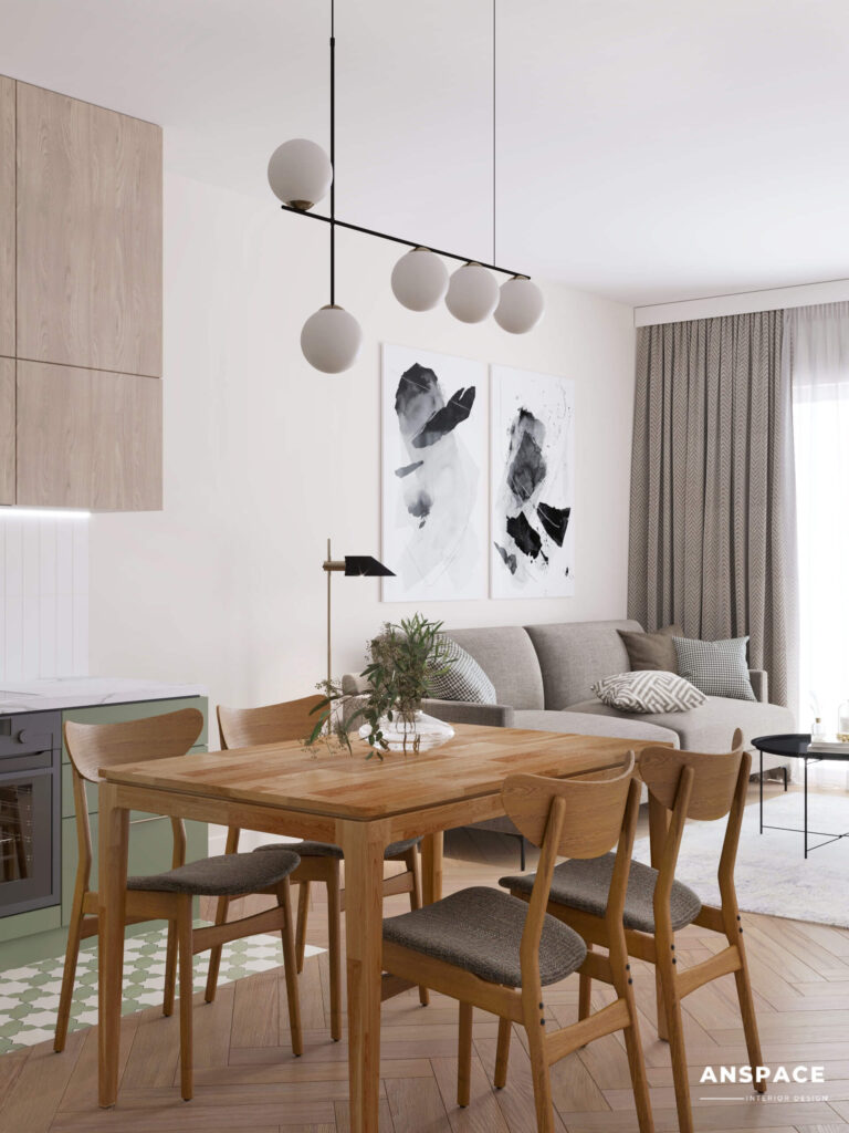 kuchnia z salonem 20m2