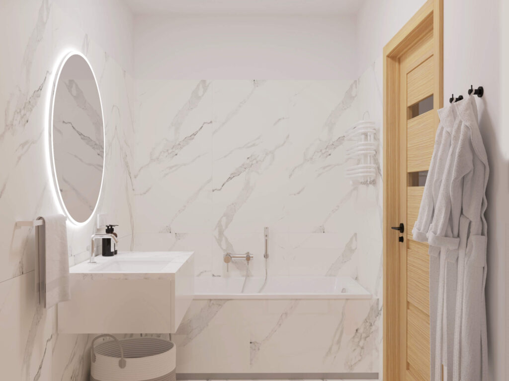 projekt malej lazienki z wanna