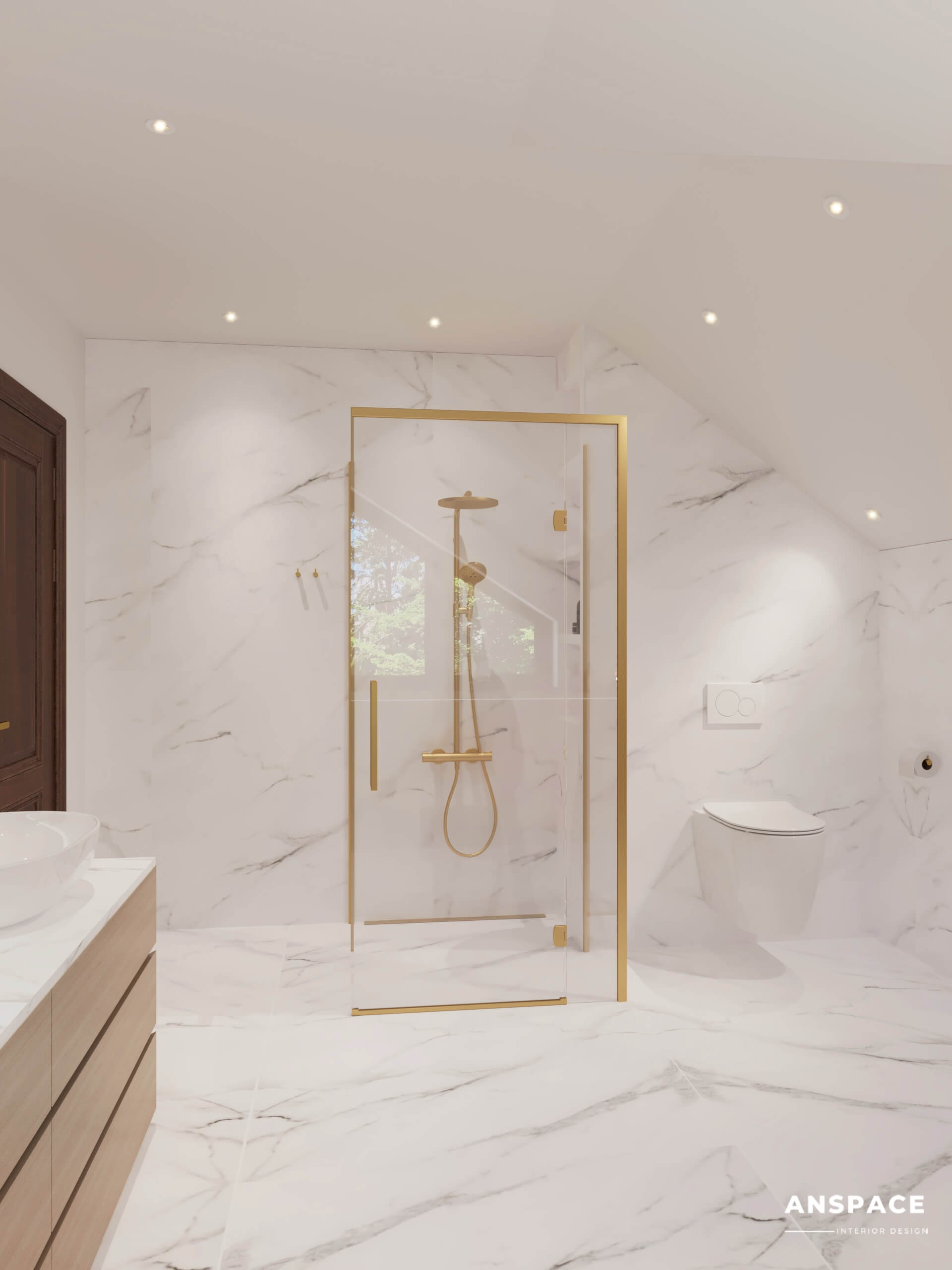 łazienka na poddaszu wizualizacje