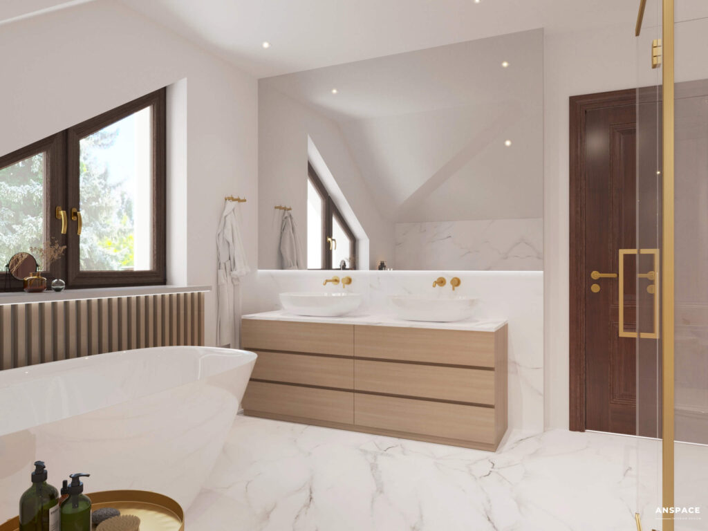 projekt łazienki na poddaszu